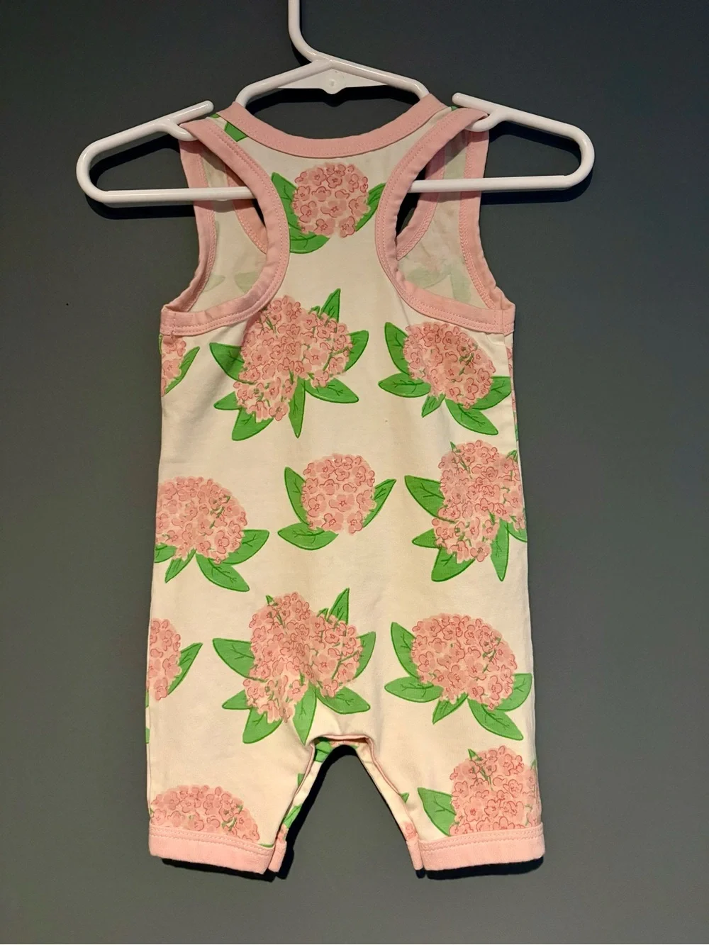 Monica + Andy 3-6 Months Girls One Piece Racerback Romper Cotton & Spandex